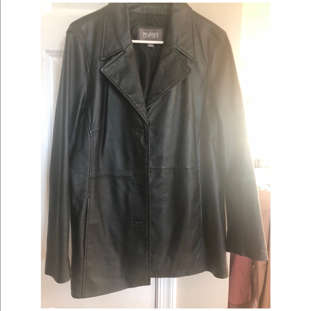 Wilson’s Leather 3 button Black Leather Jacket